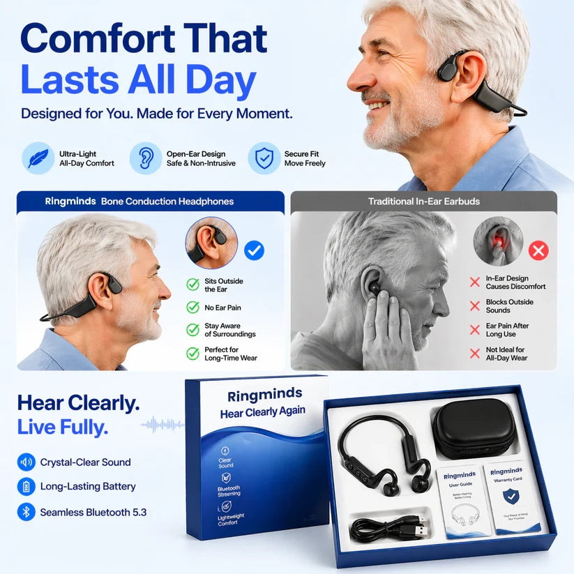 🌎Ends Today: 83% OFF!⏰👂Revitalize your ears again💖 💥 LIMITED TIME OFFER!🔥Advanced Bone Conduction Smart Hearing Headphones
