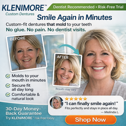 ⏰ 75% OFF Today! KLENIMORE™ Complete Dentures – Natural-Looking Smile