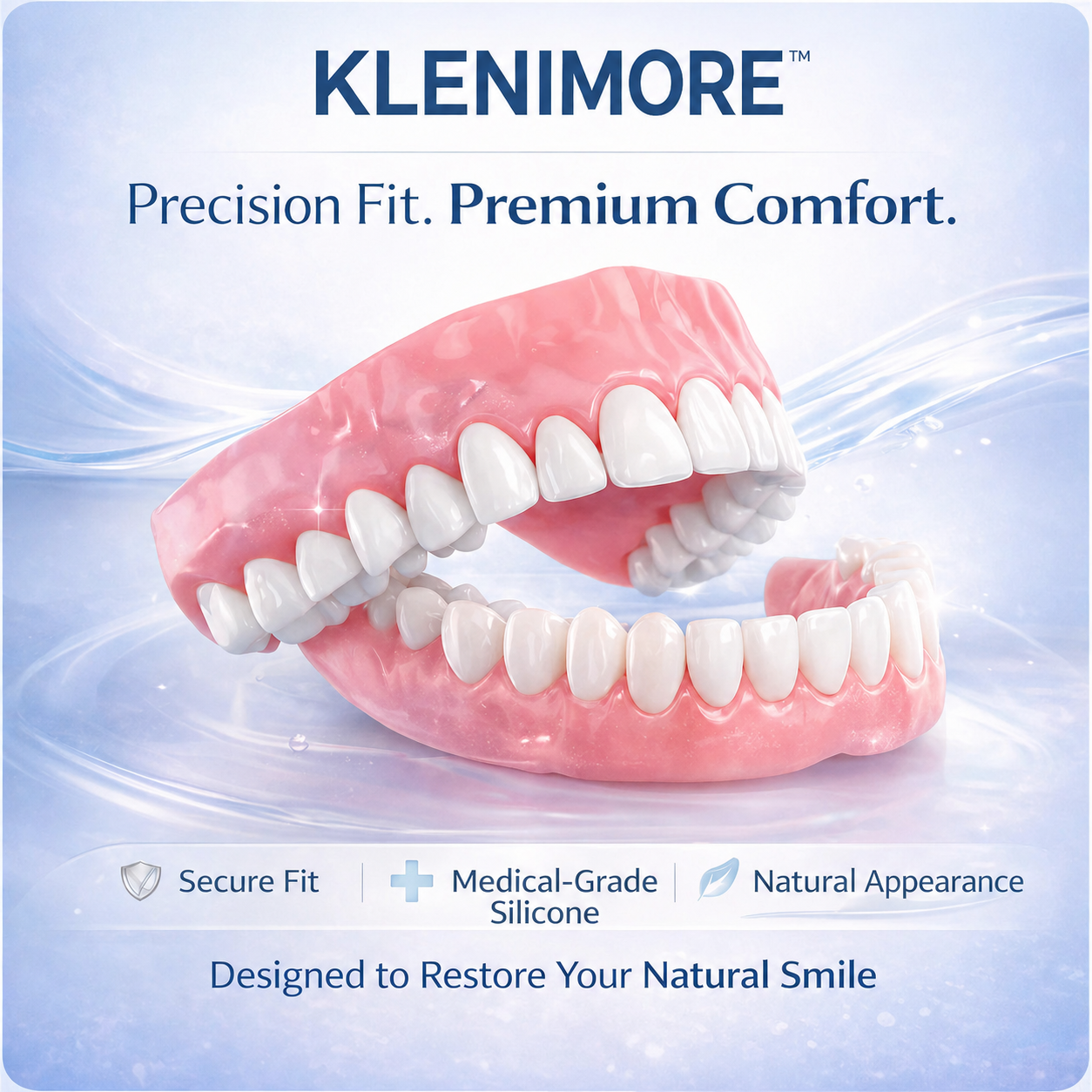 ⏰ 75% OFF Today! KLENIMORE™ Complete Dentures – Natural-Looking Smile