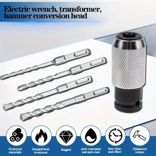 🔥LAST DAY 50% OFF -Rotary Hammer Adapter with Impact Drill Bits Set